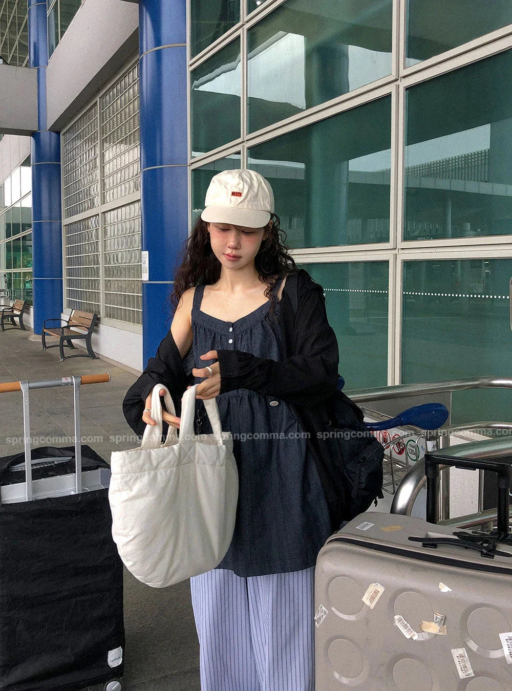 Korean Sle ort Denim Overalls Women's Faionable Summer Dr Vest Dr No Brand Commute Sle 00% Other Material