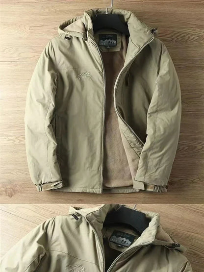 Autumn And Winter Padded And Thickened Outdoor Punching Jacket Casual Warm Tactical Plus Size Jacket Solid Colour Men's Clothing