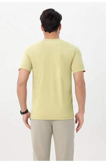 2026 Men Short Sleeves Running T-Shirts Quick Dry Sport T-Shirts Fitness Gym Running Shirts Breathable Round Collar Sportswear