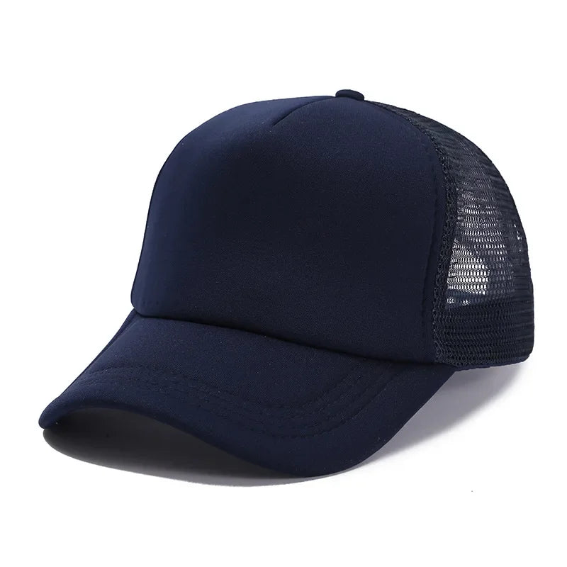 Unisex Cheaper 5 Panel Trucker Hat For Adult Summer Net Baseball Cap Men Women Sponge Mesh Adjustable Sun Hat Visor