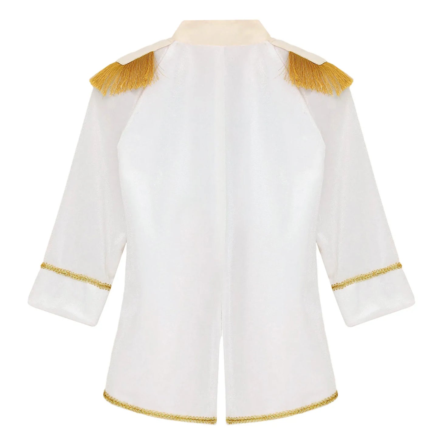 Little Boys Prince Cosplay Costume Long Sleeve Gold Fringe Braiding Velvet Tuxedo Tailcoat Royal Court Cosplay Jacket Dress Up