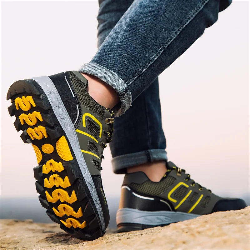 2022 Latest Summer Safety Work Shoes For Men Breathable Indestructible Steel Toe Boots Male Footwear Anti-smash Hiking Shoes