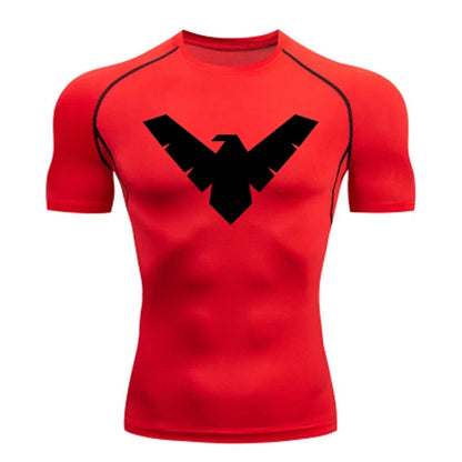 Summer Short Sleeve Compression Shirt Men Sports Top Running T Shirt Quick Dry Gym Workout Clothing Sun Protection Long Sleeve