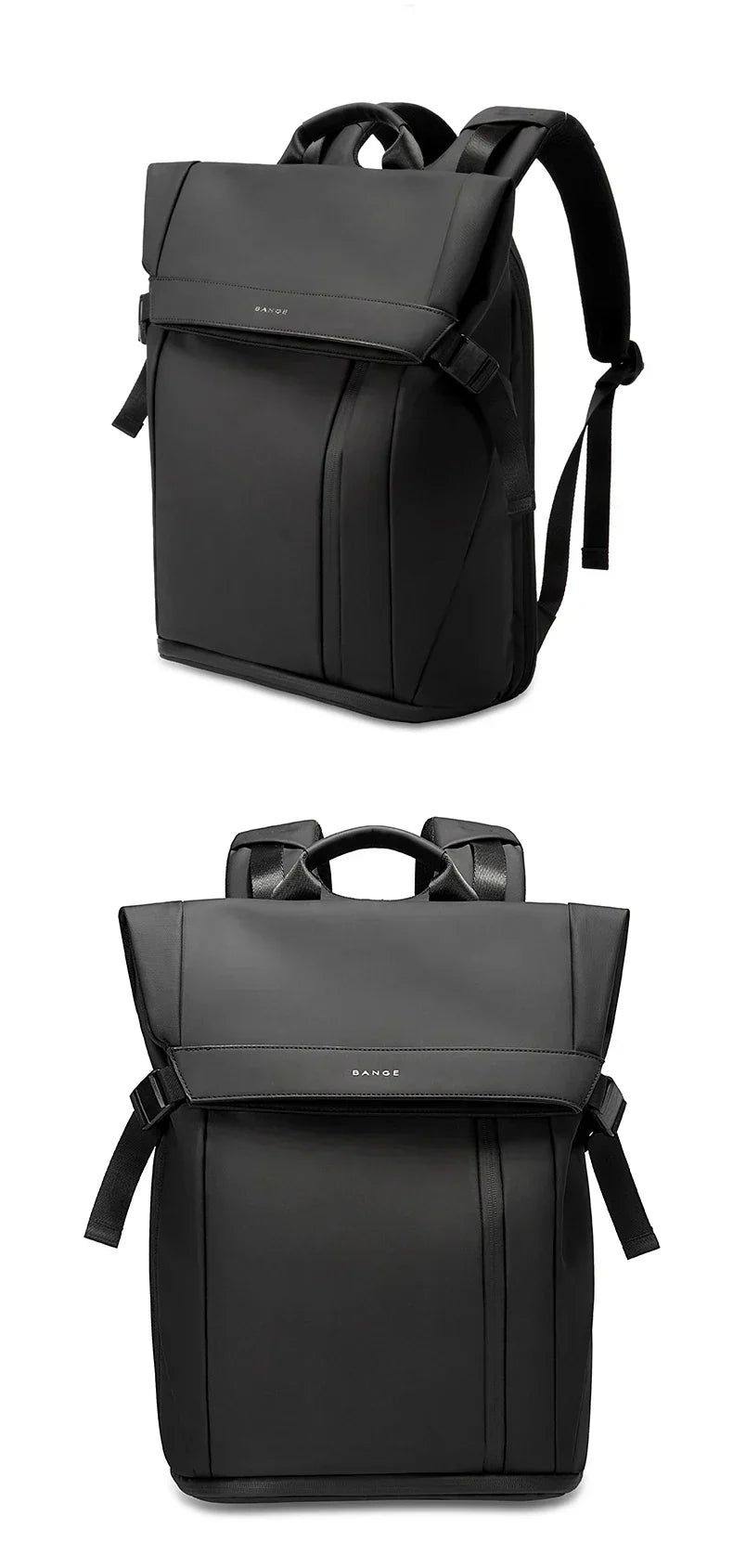 Men Fashion Backpack 15.6 inch Multifunctional Waterproof Backpack Daily Travel Bag Casual School Rucksack with Buckle