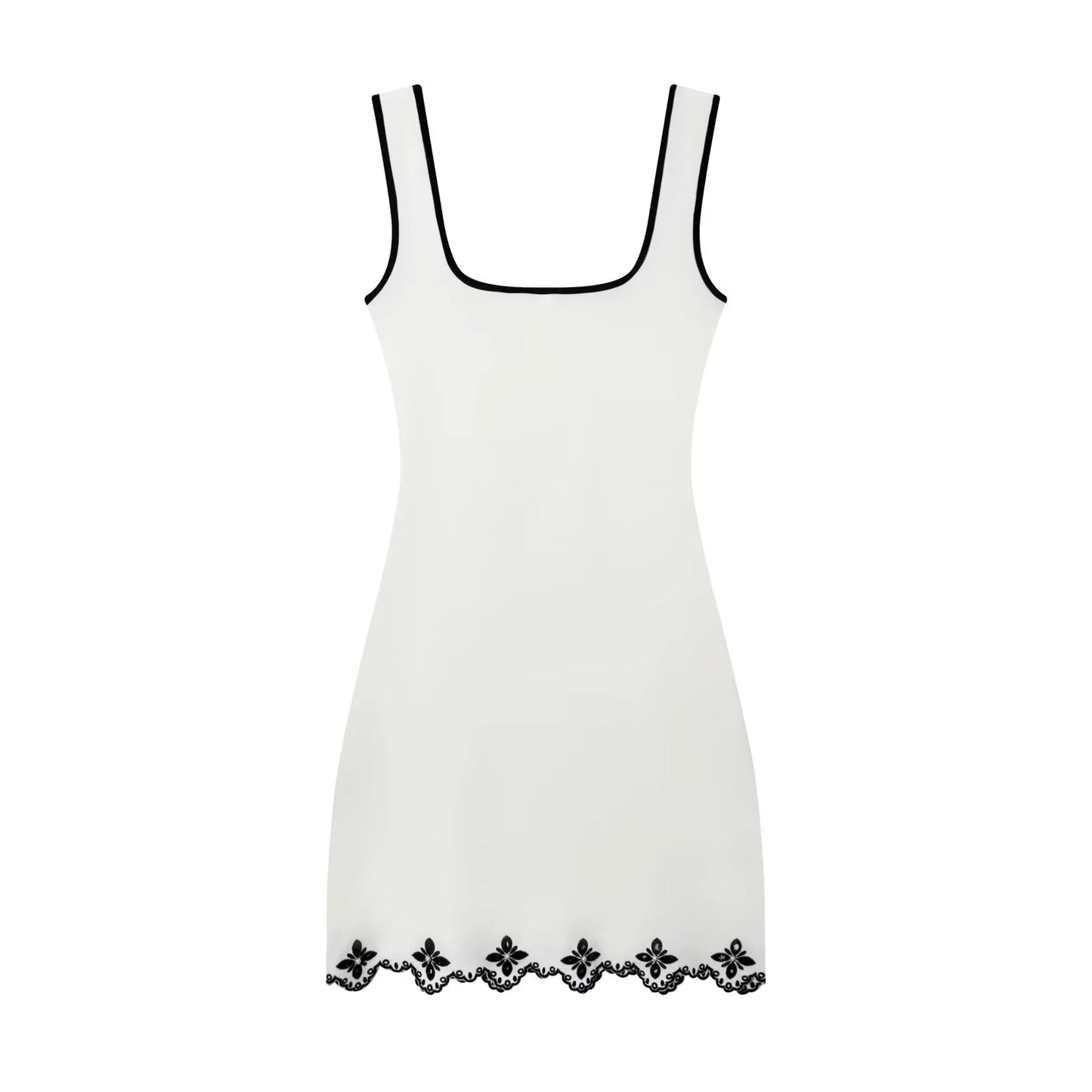 European and American style 2025 winter new women's clothing artificial pearl embroidery sleeveless short dress
