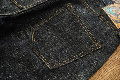 Mens Jeans Sanforized Selvedge Denim Jeans Limited EditionDouble-sided Dyeing 66 Fit 20 Oz