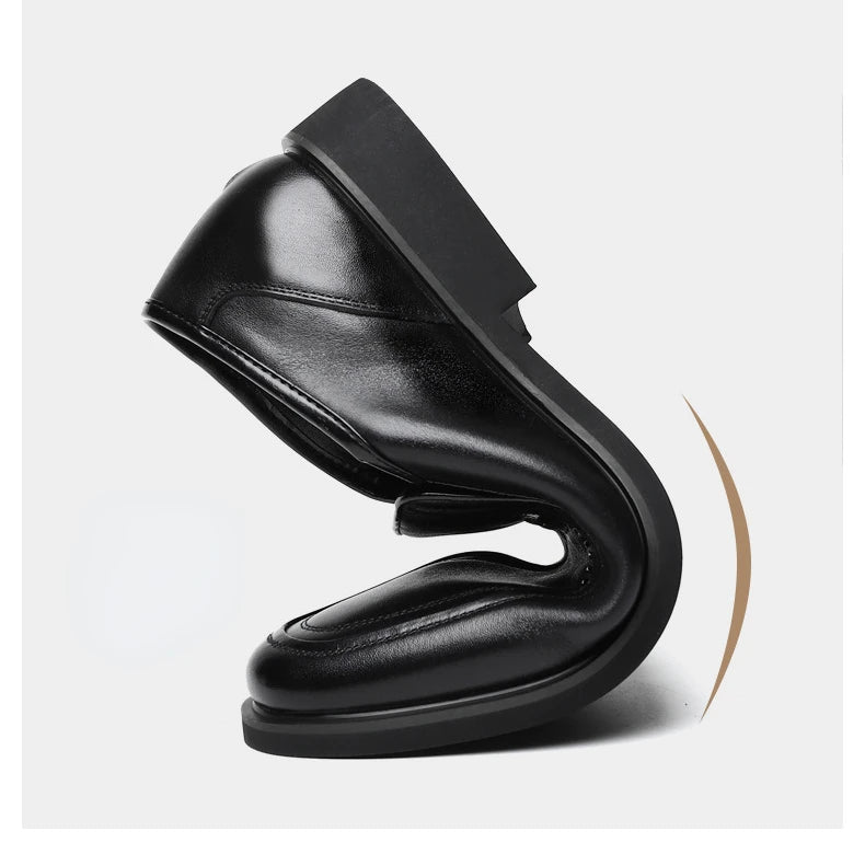 Cow Leather Men's Business Casual Shoes 2026 Spring Autumn Non Slip Dress Shoes Male Fashion Designer Loafers for Man