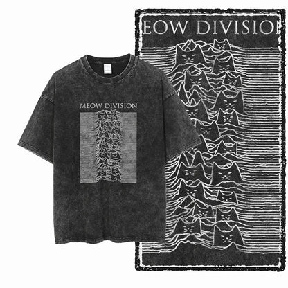 Cat Printed Cotton Acid Washed Exclusive Graphic Unisex T Shirt Cool Streetwear Men Tshirts Big Size Tee for Men
