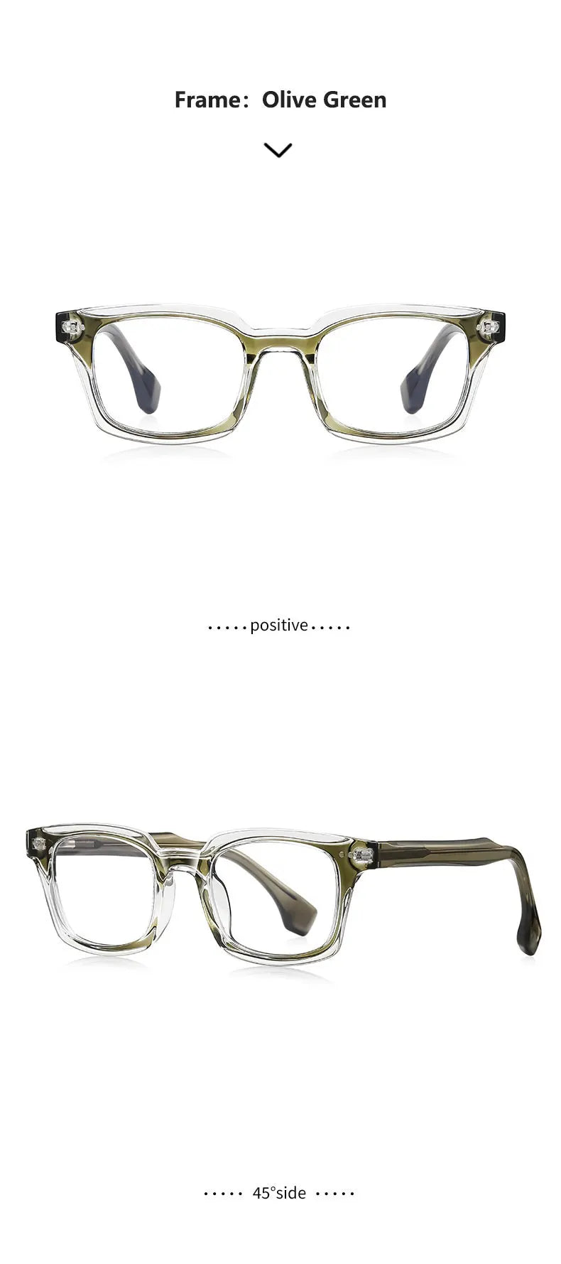Personalized Fashion New Geometric Square Design Men's Anti-blue Light Reading Glasses Can Be Customized Prescription