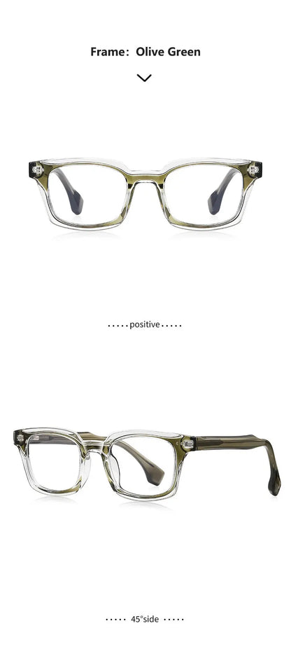 Personalized Fashion New Geometric Square Design Men's Anti-blue Light Reading Glasses Can Be Customized Prescription