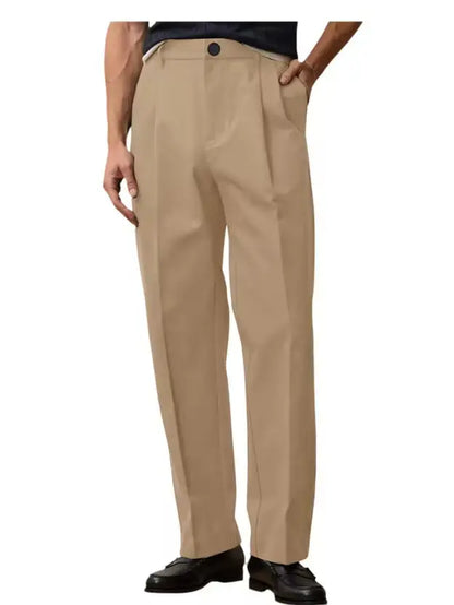 Men's Wide Leg Pants  Loose Fit Straight Leg Suit Trousers High Waist Pleated Business Office Formal Casual Men's Dress Pants