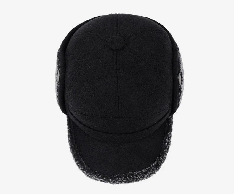 Autumn and Winter New Warm Lei Feng Hat Men's Father Outdoor Leisure Thickened in The Elderly Fleece Hat Baseball Cap Ear Cap