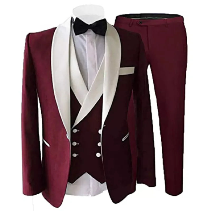 Tailor Made blue Men's Suits Groom Tuxedos Peak Lapel Best Man Suits Mens Wedding Suits (Jacket+Pants+Vest)