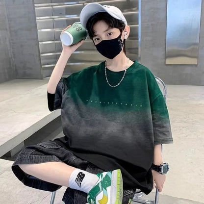 2026 New Boys Summer Streetwear T-Shirt Thin Cotton Casual Summer Half Sleeve Kids Casual Tops