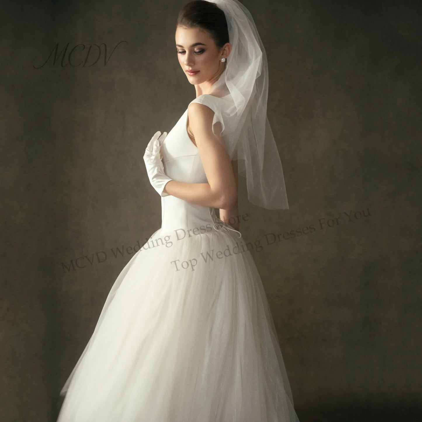 Elegant Satin Wedding Dresses 2026 Scoop Neck Cap Sleeve Bridal Midi Dress A-Line Lace Up casamento civil vestido Customized