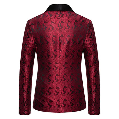 2026 New Men's Red Cashew Flower Blazer, Wedding Party Dress Jacket, White Blue Black Brands Blazers Coat, S M L XL XXL
