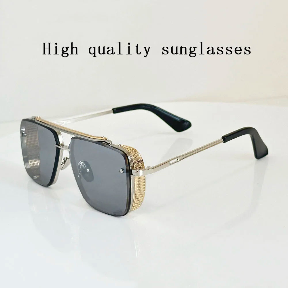 Metal Punk Sunglasses For Men Vintage Square Fashion Glasses 2024 Vacation Sunglasses Women Trendy Gafas De Sol Hombre Zonnebril