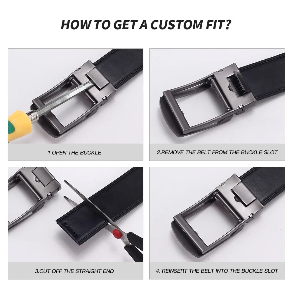 Men's Belt Genuine leather belt Man's high quality luxury business automatic belt Adjustable designer belt for men