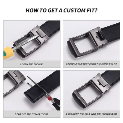 Men's Leather Belts Fashion Automatic Buckle Cowskin Male Belts Luxury Designer Black Brown 3.5cm