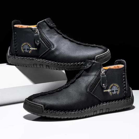 2026 New Style Comfortable Loafers Fashion Ethnic Style Casual Shoes Men's Slip-on Spring Breathable Boots Plus Size Ankle Boots