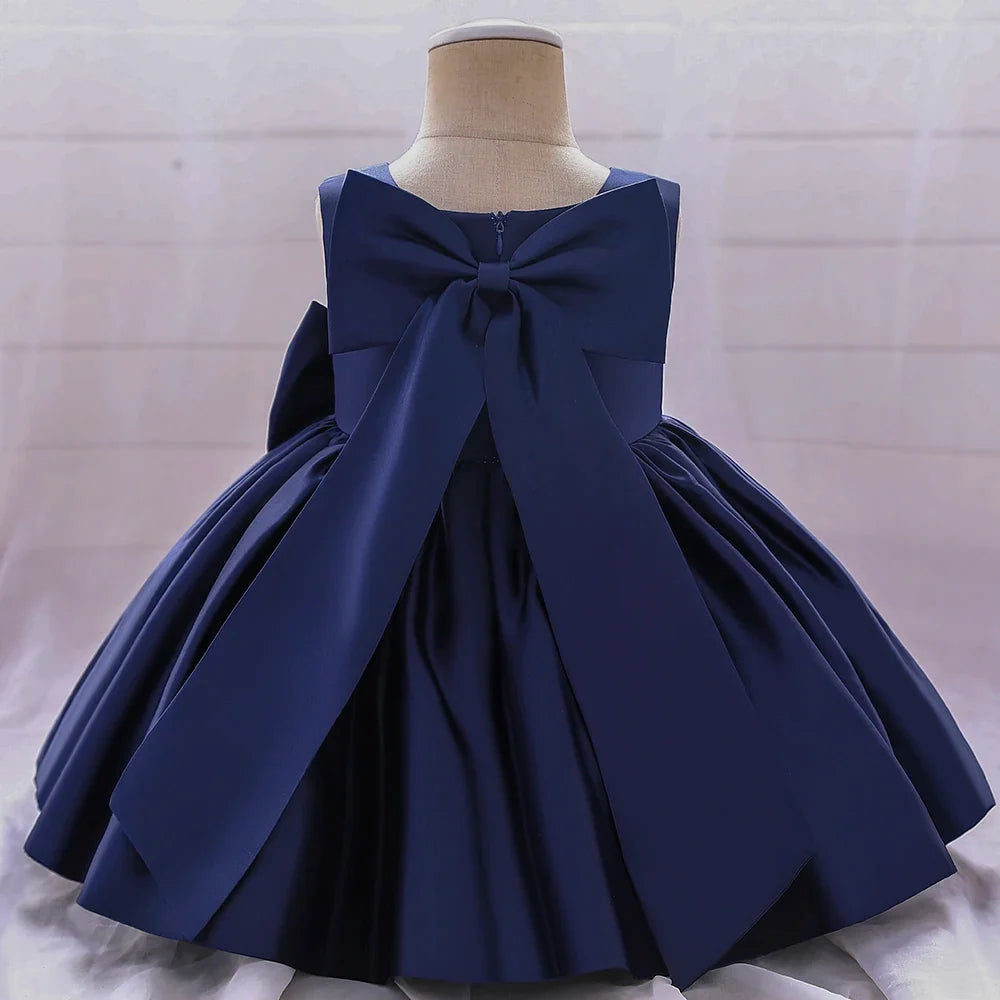 Big Bow Baby Girls Party Dress Toddler 1st Birthday Baptism Princess Kids Dresses for Girl White Wedding Prom Christmas Costumes