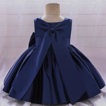 Big Bow Baby Girls Party Dress Toddler 1st Birthday Baptism Princess Kids Dresses for Girl White Wedding Prom Christmas Costumes