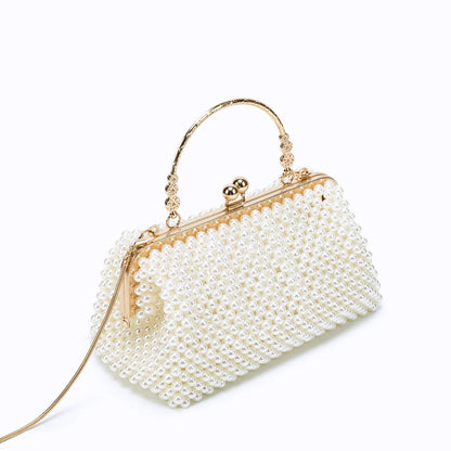 Purses and handbag luxury Designer Clutch purse handmade Pearl decoration Party Wedding Evening bag banquet bag