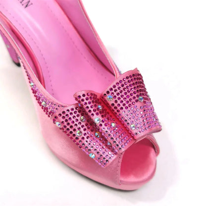 Women High Heels Sandals Printing Flower Material with Rhinestone Italian Design Coffee Color Open-Toed Shoes