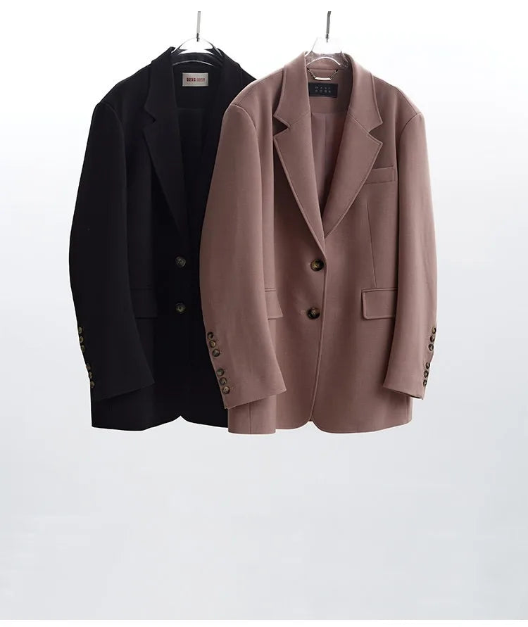 A Must-Have for Commuting~ 2026 Spring Women's Plus-Size Casual Blazer with Shoulder Pads, Oversized Loose Fit with a High-End Feel