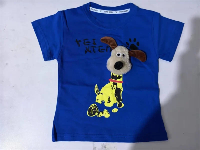 Kids Clothes Summer Children Boy Girls Cartoon T Shirt Shorts 2Pcs/sets Baby Toddler Clothing Infant Sportswear 1 2 3 4 5 Years