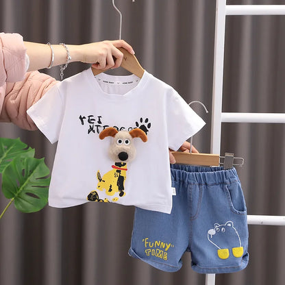 New Summer Kids Boys Clothes Suits Cartoon Cotton T Shirts Shorts 2Pcs/sets Infant Children Fashion Casual Toddler Tracksuit