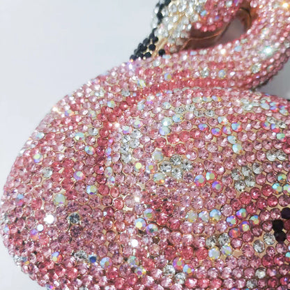 Swan Shaped Crystals Evening Bags New Women Sparkling Rhinestone Metal Clutch Luxury Bridal Purses Wedding Party Handbags