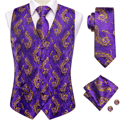 Sky Navy Royal Blue Mens Waistcoat Tie Set Sleeveless Jacket Vest Necktie Hanky Cufflinks Wedding Business Oversized Gift