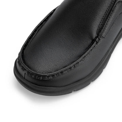 Men'S Loafers Slip-On Casual Shoes Leather Shoe Wide Width Lightweight For Swollen Feet With Arch Support Pain Relief