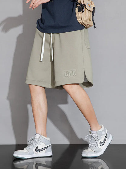 Summer Men's Sport Shorts Knee-Length Straight Loose Short Pants Streetwear Drawstring Knitted Sweat Casual Shorts Big Size 8XL