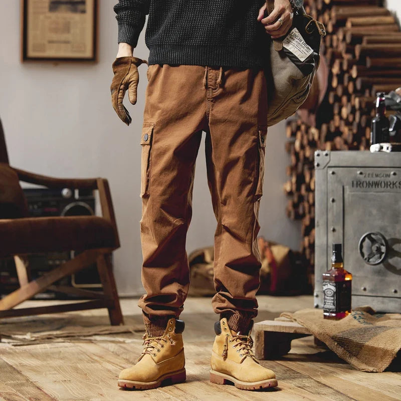 Joggers Cargo Pants Mens Casual Hip Hop Multi-Pocket Male Trousers Sweatpants Streetwear Techwear Tactical Khaki Pants BLW9106