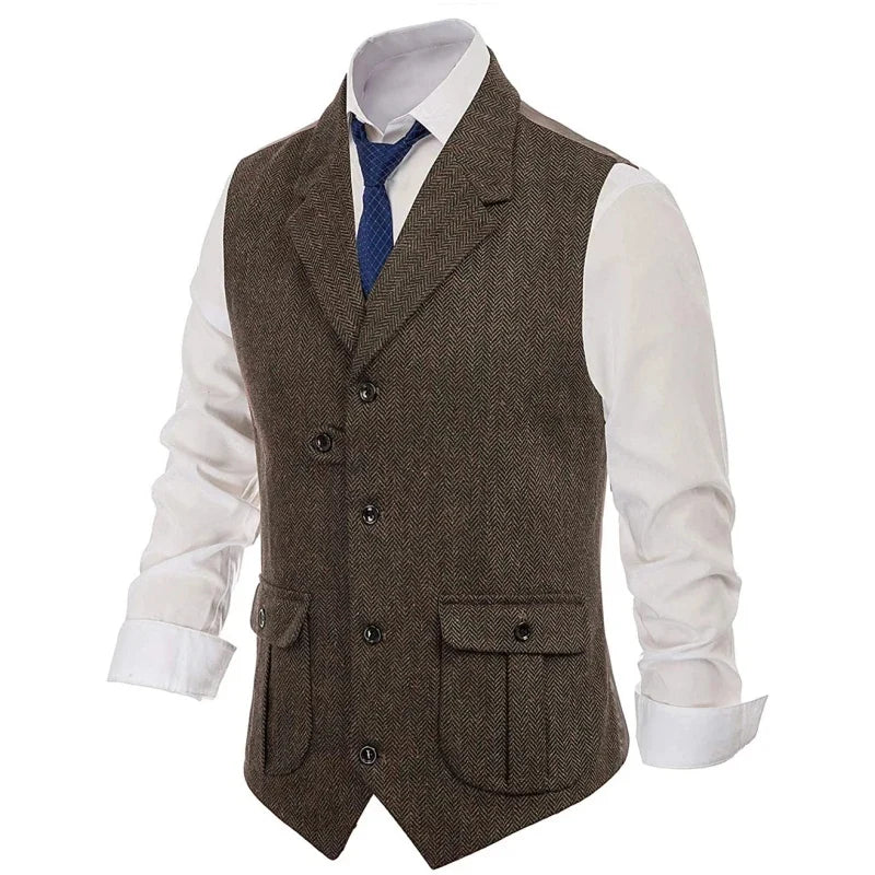 Men Vest Green Suede Velvet With Collar Single Breasted Waistcoat For Wedding Banquet Party Business Work Casual Daily Men Vest