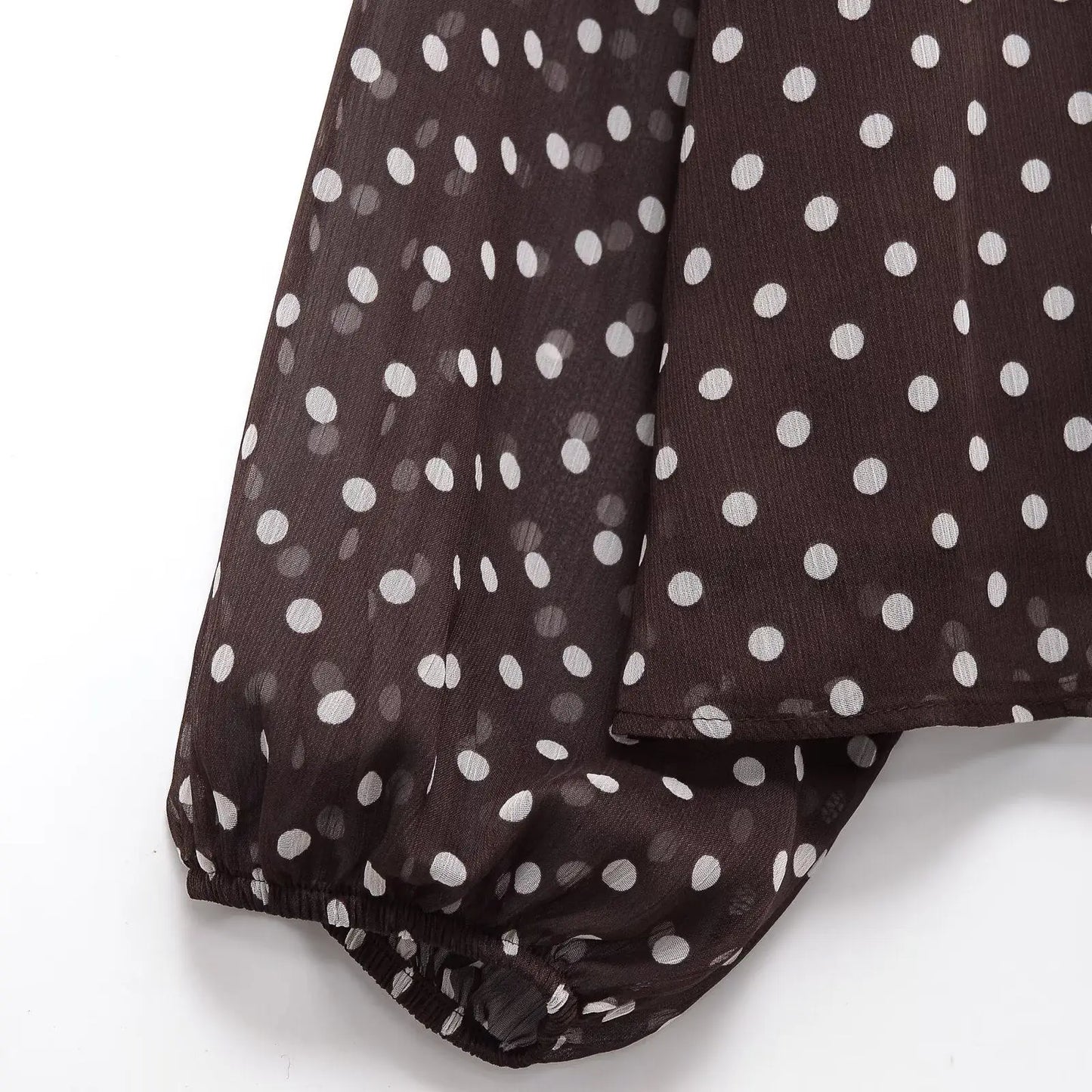 Fashion Simple Bow Polka Dot Shirt European and American Style Loose Long Sleeve Blouse Spring Summer Casual Tops