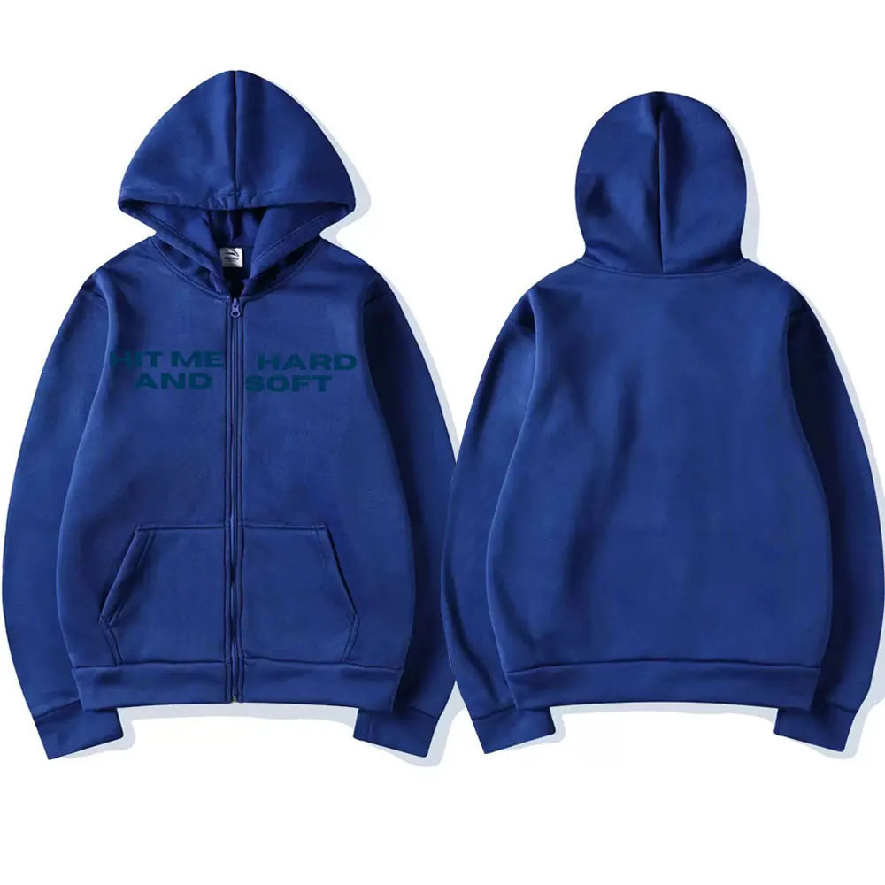 Hit Me Hard and Soft 2025 Tour Zipper Hoodies Men Women Harajuku Pullovers Fashion Hip Hop Zip Up Sweatshirts Jackets Fans Gift