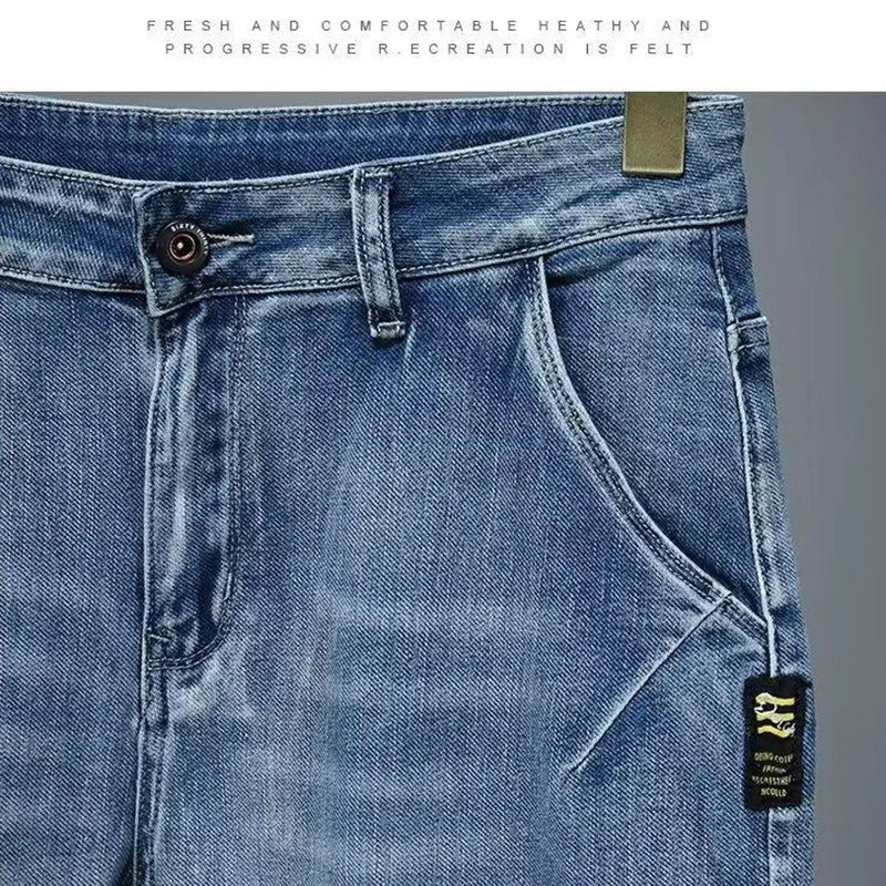 2026 Mens Summer Distressed Denim Shorts Baggy Casual Ripped Jeans Straight Leg Five Inch Shorts Streetwear Loose Fit