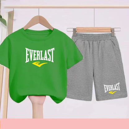 T-shirt d'été pour garçons et filles, manches courtes sportives pour enfants de 7 à 13 ans, pantalons à caractères, confortables