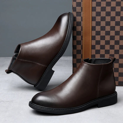 New Business Men's Short Boots Retro fashion minimalist style Outdoor leisure party office genuine leather adult quality shoes