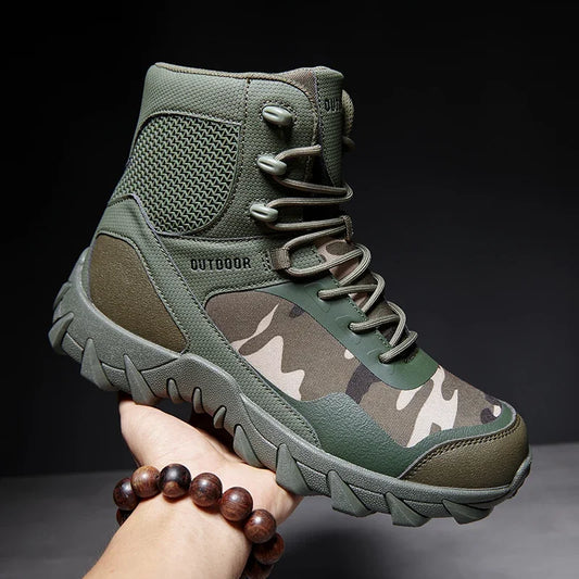 Men Tactical Boots Army Waterproof Work Climbing Hiking Shoes High Quality Outdoor Motorcycle Hunting Safety Unisex Desert Boot