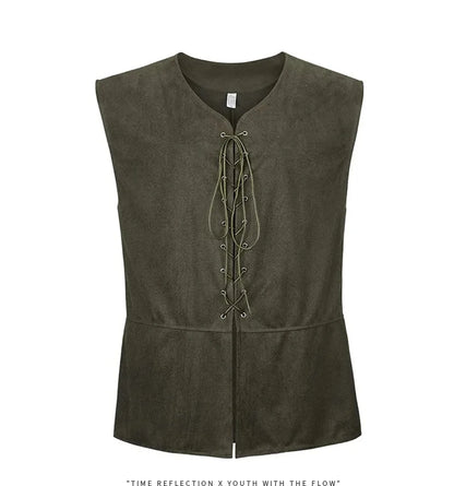 2025 Medieval Renaissance Pirate Gothic Steampunk Vest for Men, Multicolor Loose Plus Size Suede Fashion Men's Waistcoat,S-XXL