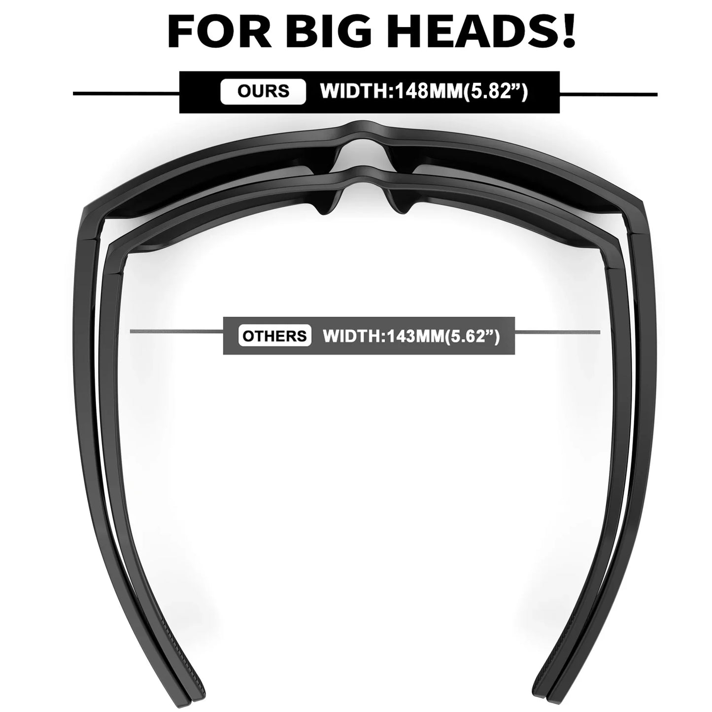 XL Z87 Safety Sport Sunglasses Men Big Wide Heads Large TR90 Ultralight UV400 Oversized Shades Outdoor 8108