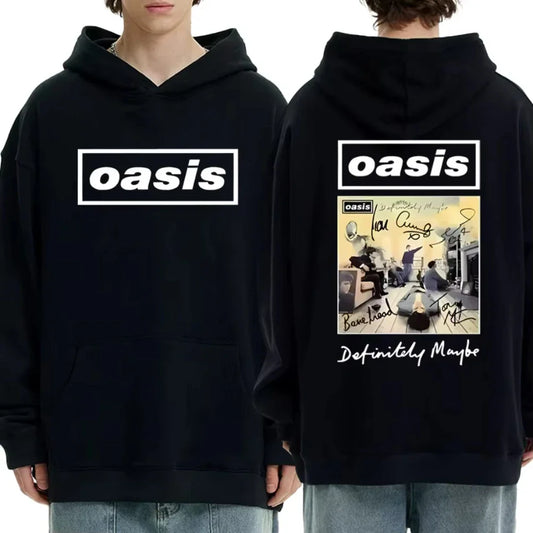 2025 Hot Sale British Rock Band Oasis Graphic Double Sided Printed Hoodie Men Women Fleece Autumn Winter Hip Hop Male Sweatshirt