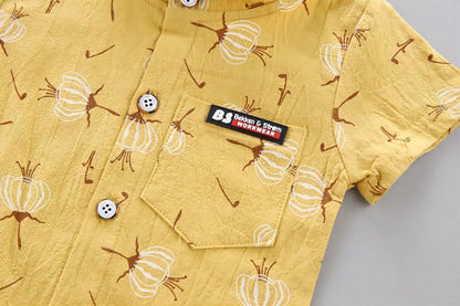 Summer Cotton Baby Boys Clothes Suits Fashion Children's Girls Shirt with Shorts 2-Piece Sets