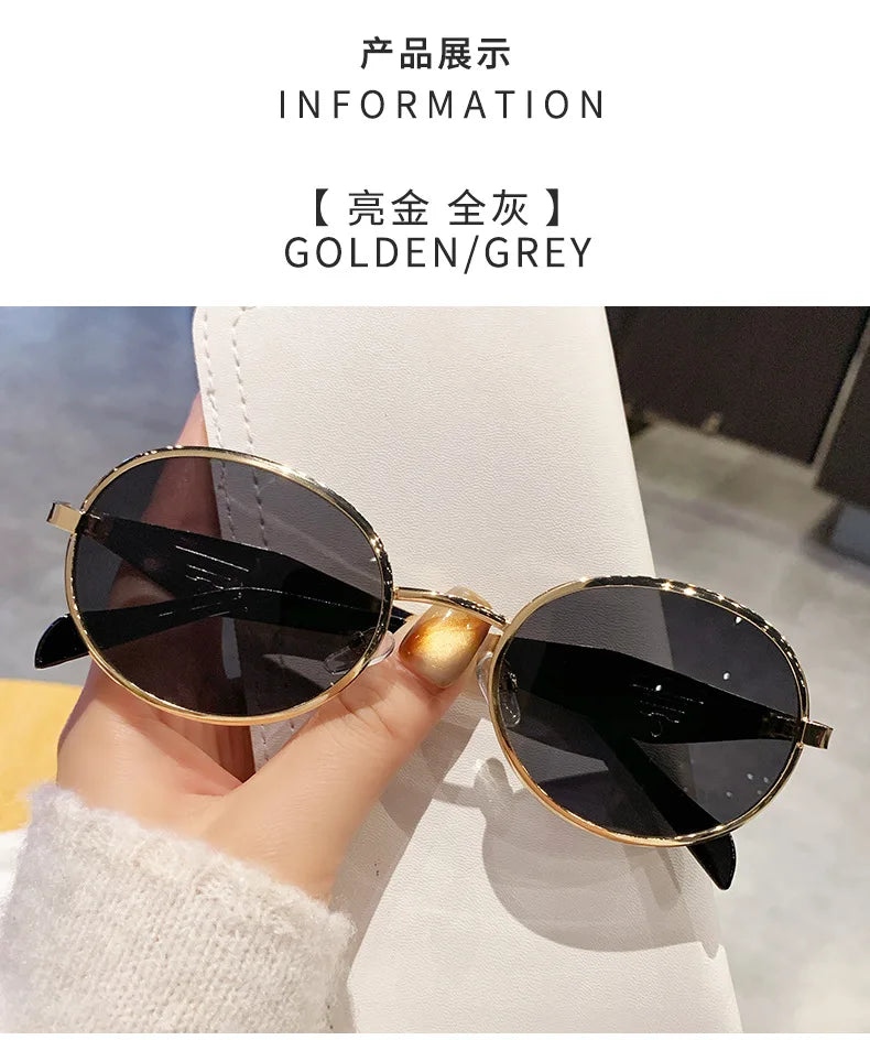 Fashion New Trend Oval Acetate Sunglasses for Women Brand Designer Ladies Shades Party Eyeglasses Girls Frame Sun Glasses