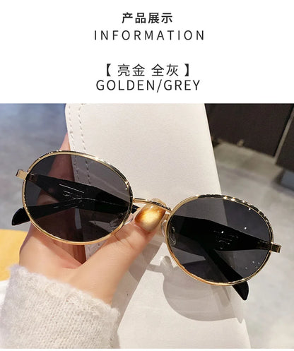 Fashion New Trend Oval Acetate Sunglasses for Women Brand Designer Ladies Shades Party Eyeglasses Girls Frame Sun Glasses