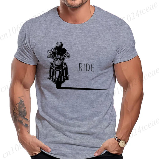 Men's Casual Motorcycle Graphic T-Shirts Man Street Summer Harajuku Tshirt Motorbike Racer Vintage Retro Bike T-Shirts Top Gift